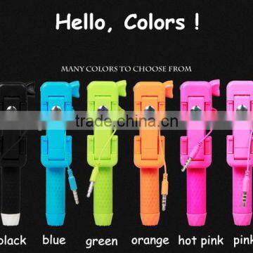 Wholesale Price Super Mini Cable Take Pole Selfie Stick Monopad With Mirror, China Supplier