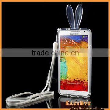 Cute Rabbit Ears Soft TPU Bumper Case for Samsung Galaxy Note 3