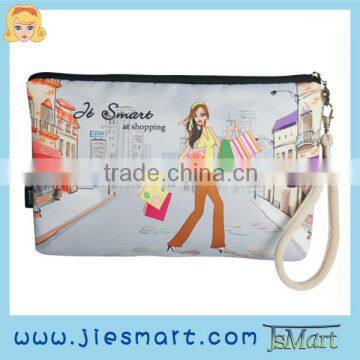 JSMART photo bag fabric printing cosmetic bag pouch microfiber