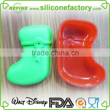 2015 X-mas gift silicone boot shape cake mould