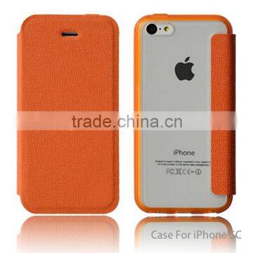 Hot selling women flip wallet leather case for iphone 5c