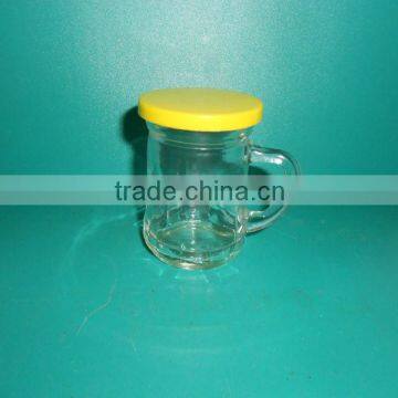 70ml clear glass handle cup for honey / milk / tea