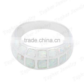 Synthetic Ring With Opal New Design White Opal Rings Silver Jewelry photo-2