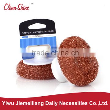 copperized scrubber, copper mesh cleaning scourers,cleaning ball with handle