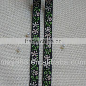 3/8" black embroidery ribbon for garment accessory