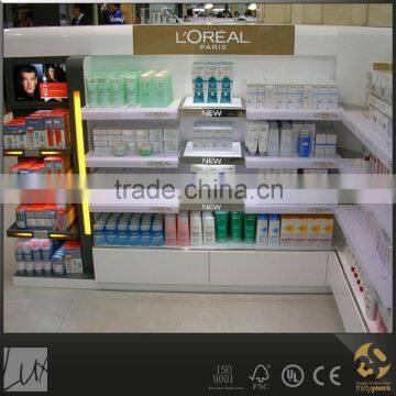 Perfect quality cosmetic display showcase furniture design for interior shop decoration