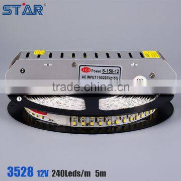 Yellow blue red green white color 12V 19.2w 240 led/m led strip 3528