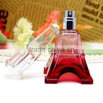 Eiffel tower shape pump sprayer cap 50ml crystal perfume glass bottle for personal care