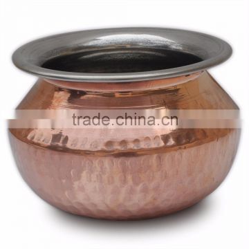 Copper Hammered Serving Hammered Copper Punjabi Handi