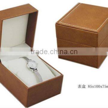 brown leather watch box