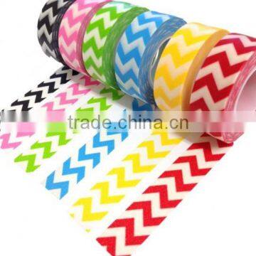 Wholesale YIWU FACTORY adhesive masking tape Washi Tape Trendy Tape - Chevron Decorative Trendy Paper Packaging Tape 15mm x 10m