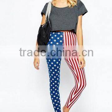 America Flags Print Women 's legging pencil Tight legging pants