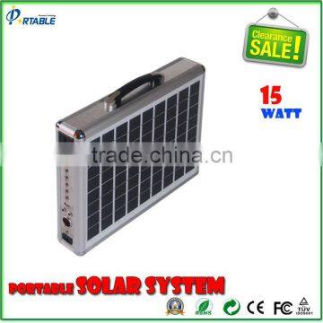 High Quality 15W mini solar home system, New Design portable home solar systems