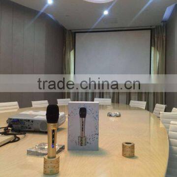 2016 New Design Microphone Q7 Wireless Handheld Metal Condenser Microphone Recording With Speaker For Smartphones photo-5