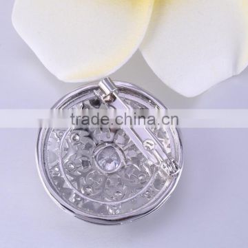 Charm Round shape bridal cheap wholesale crystal brooch for wedding party