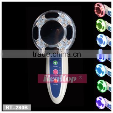 No needle mesotherapy RF vibration facial massage machine ,led light color photon ultrasonic beautiful skin instrument