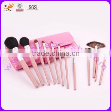 Hot sale owned brand peach 12pcs pink cosmetic brushes