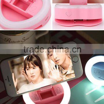 Selfie Ring Light LED Fill Light 3W Cellphone Photo Spot Light 23 LED Charging Portable Selfie Flashlight With Makeup Mirror photo-4