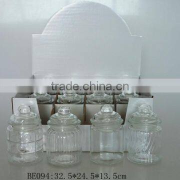 12pcs Glass Jar With Glass Lid in a Display Box
