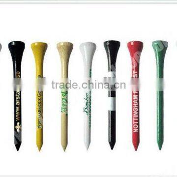 Wholesale good sale natural bamboo /wooden colourful golf tee