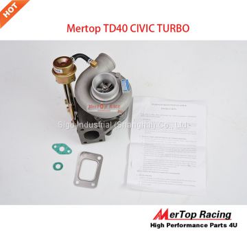 Mertop UPGRADE T25 TD40 CIVI* RACING TURBINERACING TURBINE TURBO for D15 D16 .0.66 AR 76 TRIM 420+HP