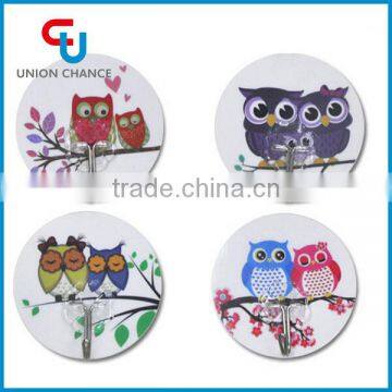 Owl Pattern Easy Install Self-Adhesive Plastic Washable Hook