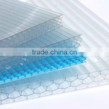 6mm colored uv coated polycarbonate sun panel hollow sheet