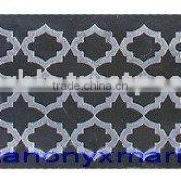 Jet Black Carving Boarders, Marble Floor boarders, Marble Water jet marble border