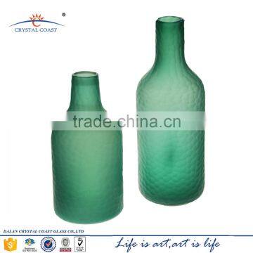 Mouth blown mosaic glass frosted vase factory manufacturer