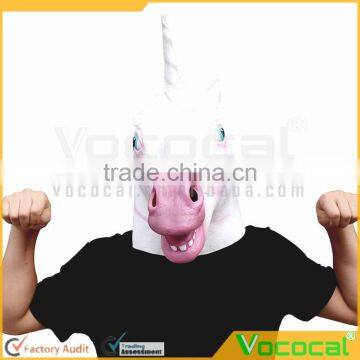White Rubber Unicorn Cosplay Halloween Mask for Masquerade Carnival Halloween Costume