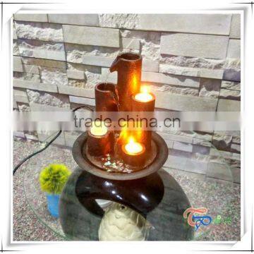 3 Tea Light Candle Holders Cascading Indoor Tabletop Water Fountain photo-6
