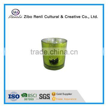 Electroplated Design Decorative Glass Votive Candle Holder Christmas