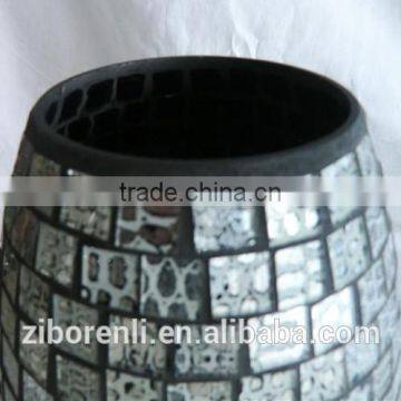 New Design Leopard Print Pattern Oval Shaped Glass Vase