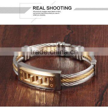 Three Layers Man Bangles Punk Style Silver/Gold Color Stainless Steel The Great Wall Design Men Friendship Jewelry photo-6
