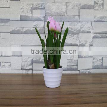 Plastic artificial tulip flowers bonsai for home and commercial decoation