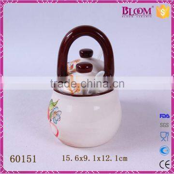 White Ceramic Decal Desgin Tableware Gravy Boat Set photo-2