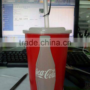 32Oz Plastic Cup With Straw for Promotion photo-2