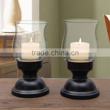 Metal Table Standing Candle Holder With Glass photo-3