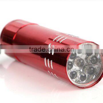 Suzhou Custom logo Metal aluminum led flashlight, led flashlight With 9 led lights