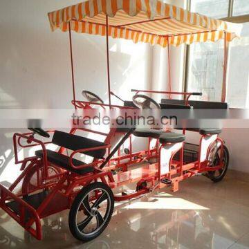 4 seats pedal go kart,4 person surrey bike, quadricycle surrey sightseeing bike quadricycle for sale