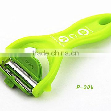 P006 Kasun Y shpae serrated apple peeler with maganet can stand on fridge