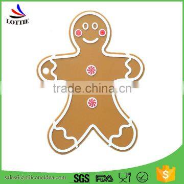 Food Grade Lovely The Gingerbread Man Shape Kitchen Heat Resistant Silicone Mat photo-2
