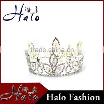 Trendy Pageant Rhinestone Big Fashion Adult Crown and Tiaras H172-167