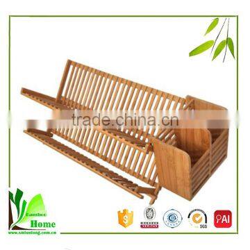 China wholesale custom bamboo adjustable dish rack