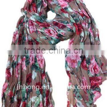 light grey chiffon rose scarf