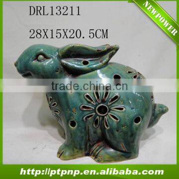 Factory Selling Antique Small Glazed Ceramic Rabbit