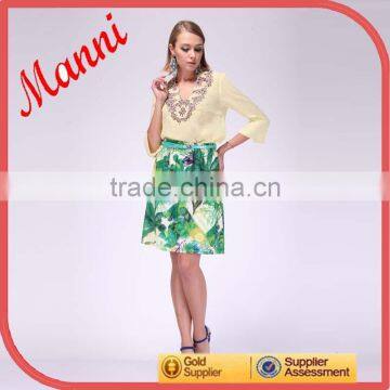 2014 Manni New Designed Women Floral Printed Skirt