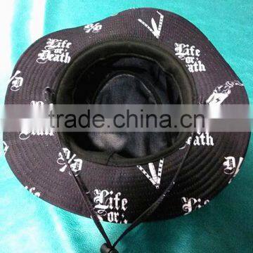 high quality custom bucket hat with string and stopper,digital print LOGO hat