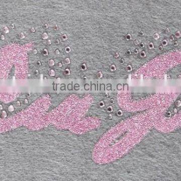 I LOVE YOU neon glitter heat transfer motif for souvenir and garment designs