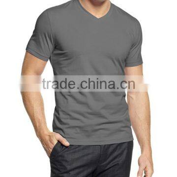 Wholesale Bulk Plain White Black Navy Blue V-Neck Crew Men Blank Custom Embroidery Printing T-Shirt Factory photo-3